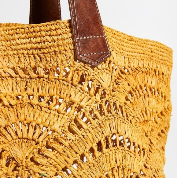 Trendy oyster raffia shoulder bag Handmade crochet - Picture 2 of 4